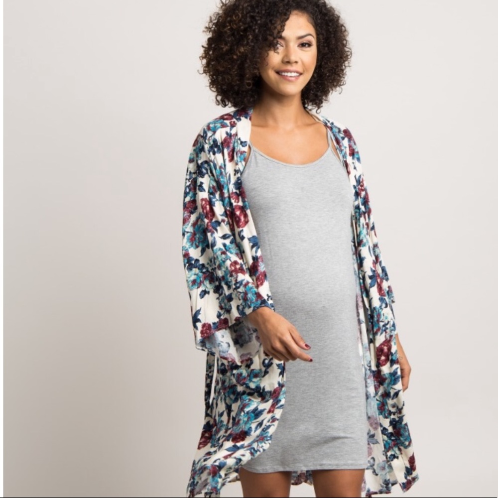 Pink Blush Ivory/Floral Delivery Robe